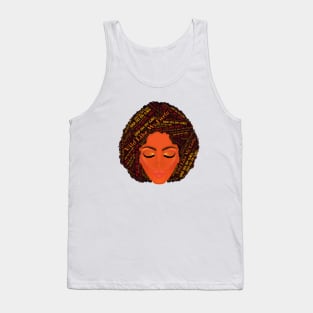 Wild Like My Curls Curly Afro (White Background) Tank Top